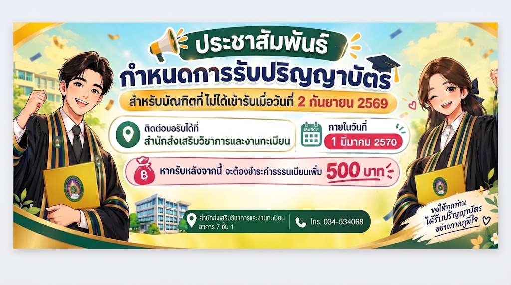 กำหนดมารับปริญญาบัตร